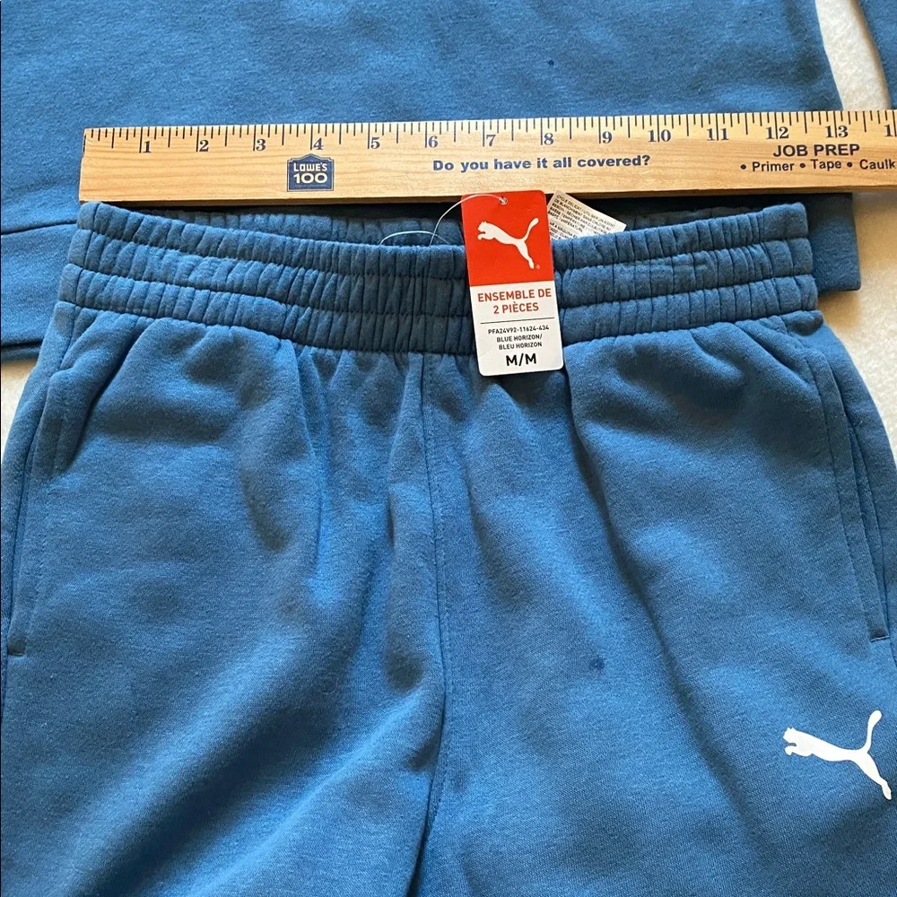 Boys puma set jogging jogger set blue spell out logo size medium 10 12 new - Picture 6 of 11